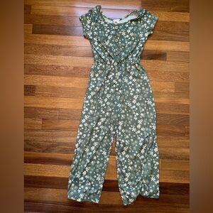 Jenna & Jessie Floral Green Jumpsuit